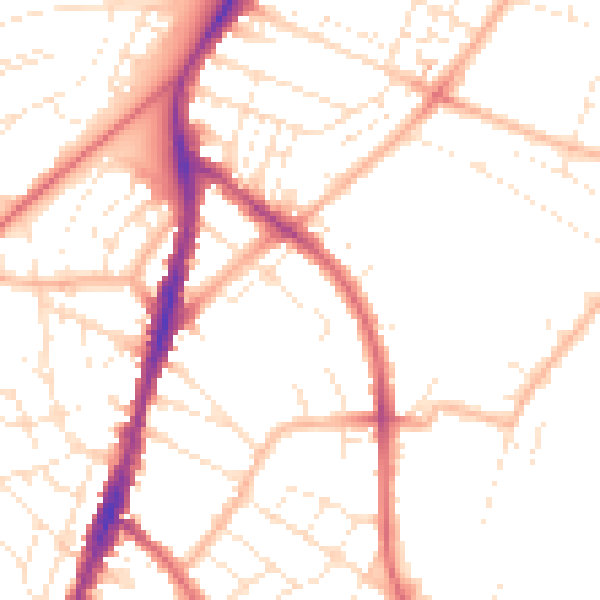 Daytime road noise heatmap for BS7 0AD