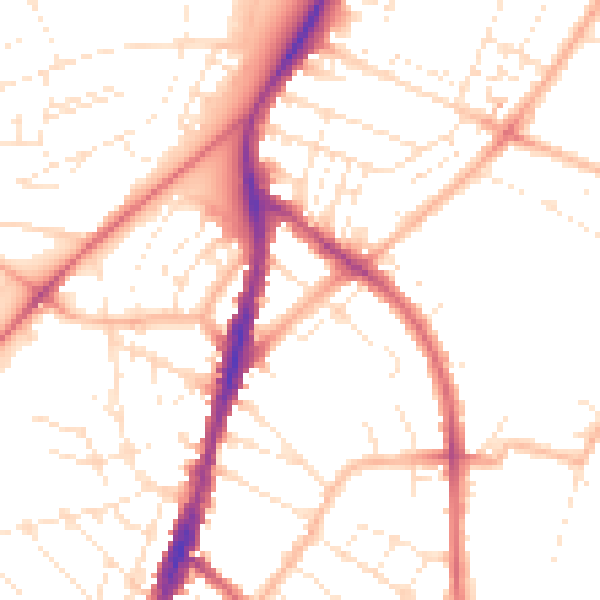 Daytime road noise heatmap for BS7 0AG
