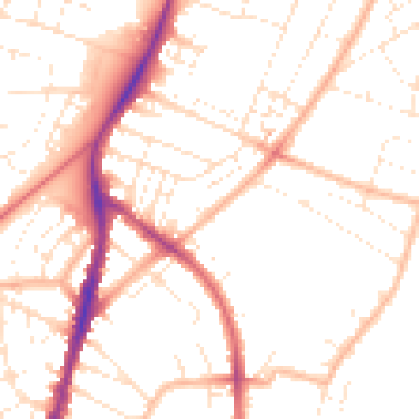 Daytime road noise heatmap for BS7 0AP