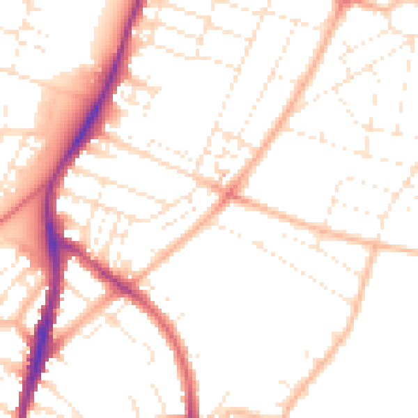 Daytime road noise heatmap for BS7 0AR
