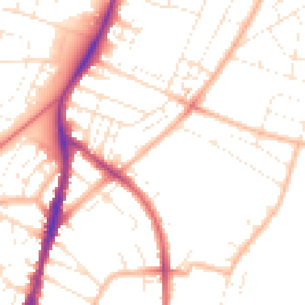 Daytime road noise heatmap for BS7 0AT