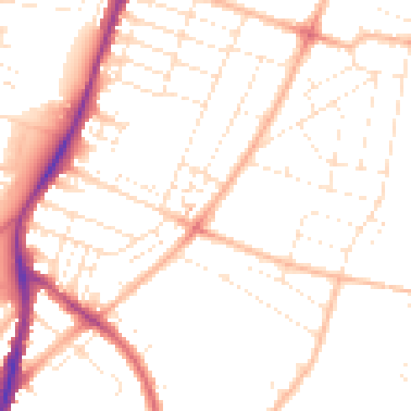 Daytime road noise heatmap for BS7 0AX