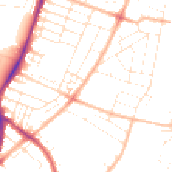 Daytime road noise heatmap for BS7 0AY