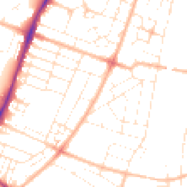 Daytime road noise heatmap for BS7 0BA