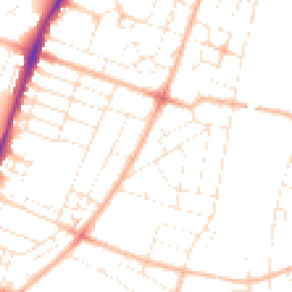 Daytime road noise heatmap for BS7 0BB