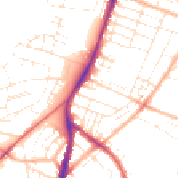 Daytime road noise heatmap for BS7 0BN