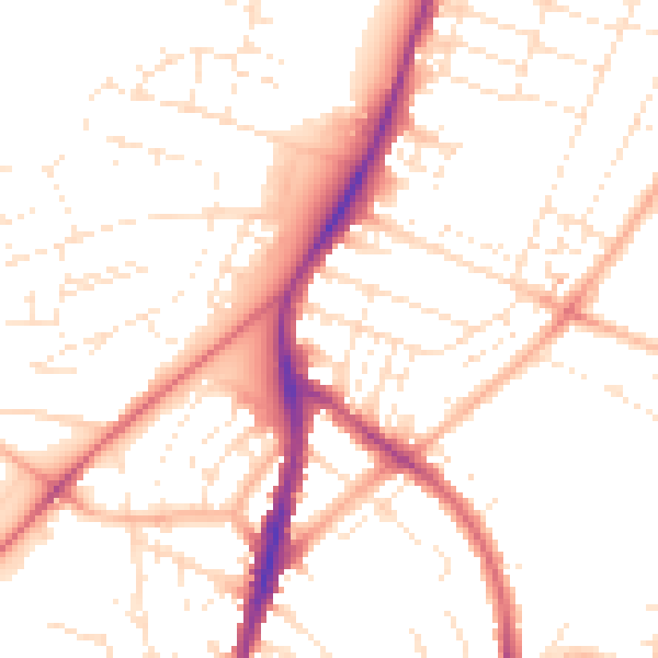 Daytime road noise heatmap for BS7 0BT