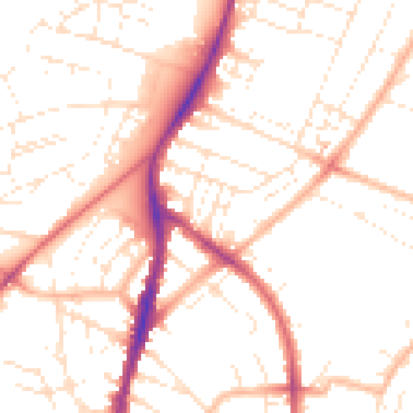 Daytime road noise heatmap for BS7 0BX