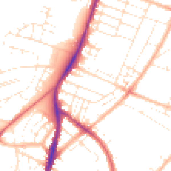 Daytime road noise heatmap for BS7 0DA