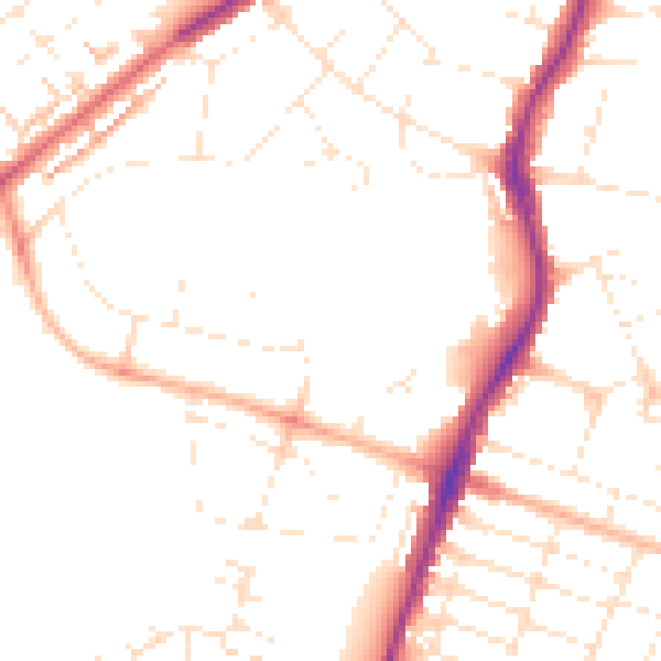 Daytime road noise heatmap for BS7 0FD