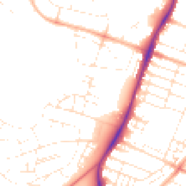 Daytime road noise heatmap for BS7 0FL