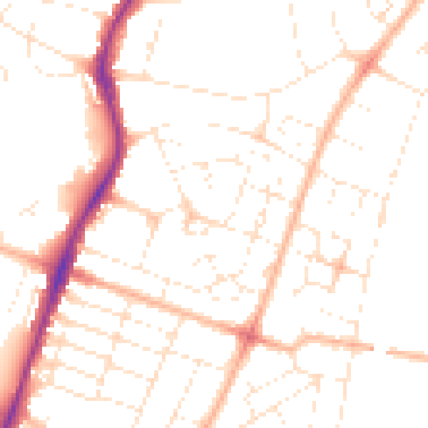 Daytime road noise heatmap for BS7 0PN