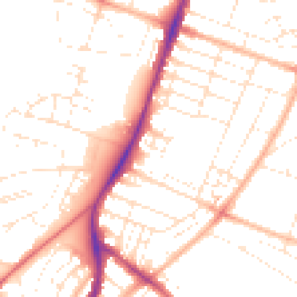 Daytime road noise heatmap for BS7 0QA