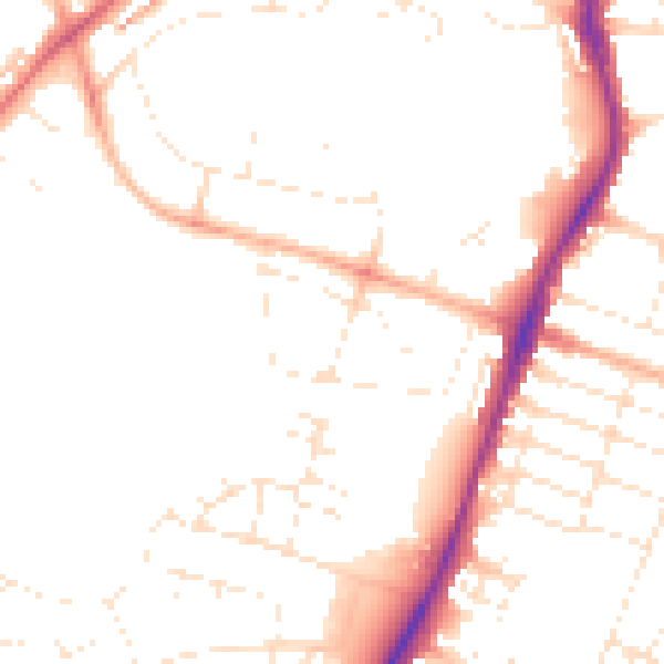 Daytime road noise heatmap for BS7 0UY