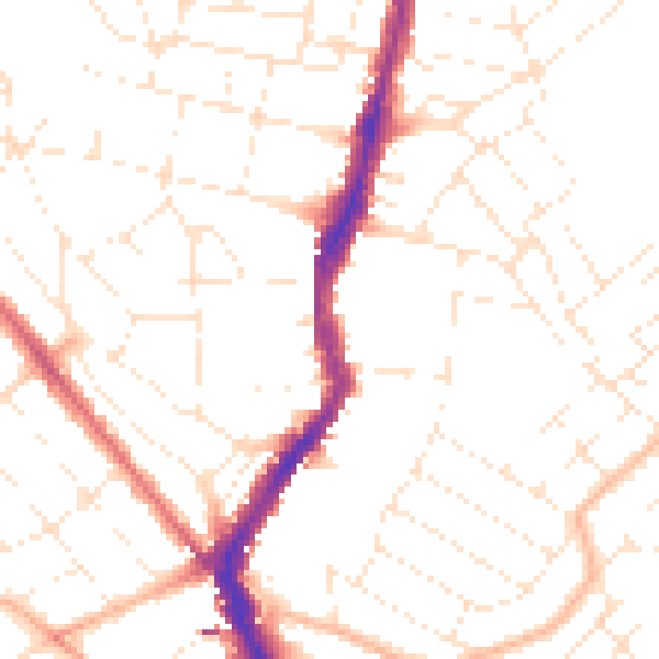 Daytime road noise heatmap for BS7 8BA