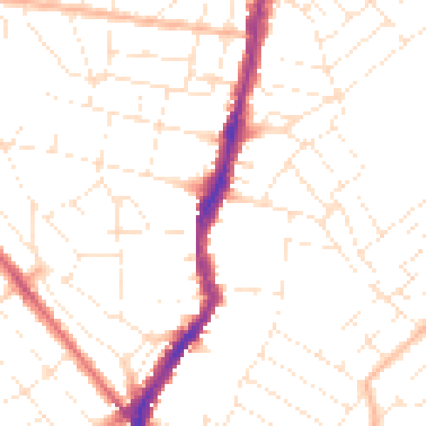 Daytime road noise heatmap for BS7 8BG