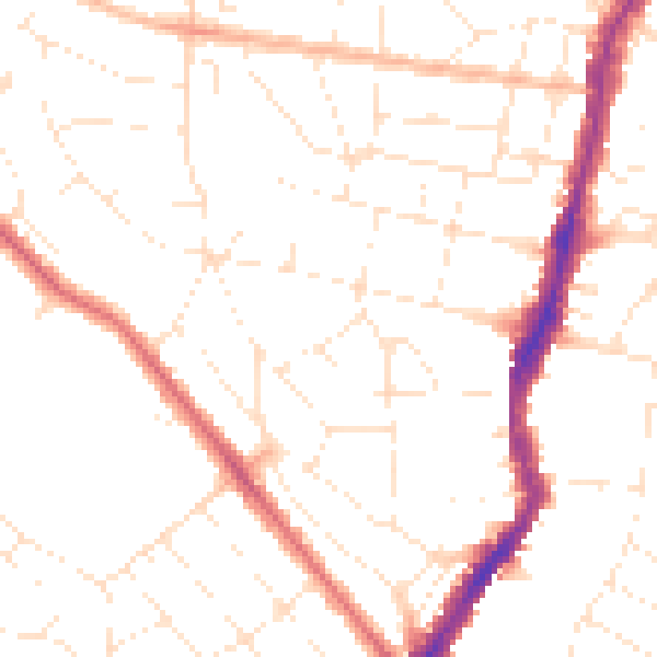 Daytime road noise heatmap for BS7 8EX