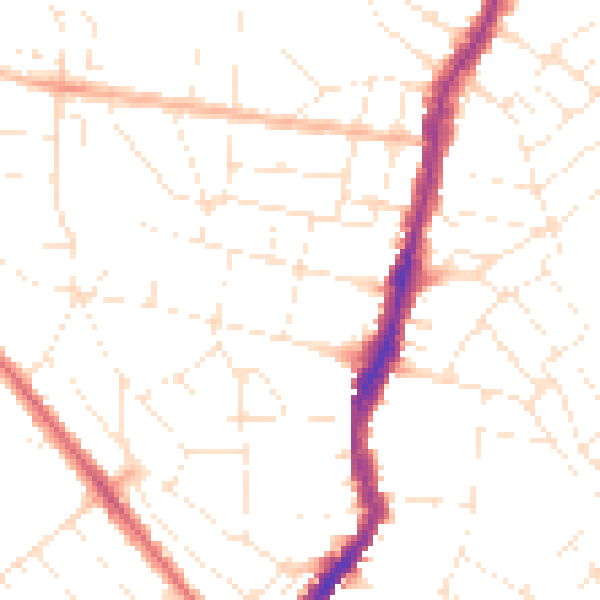 Daytime road noise heatmap for BS7 8HA