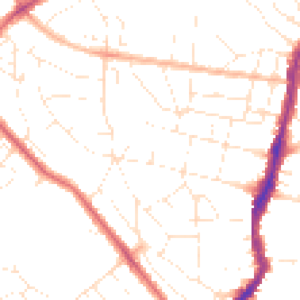 Daytime road noise heatmap for BS7 8HH