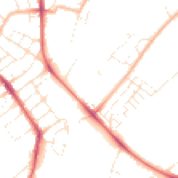 Daytime road noise heatmap for BS7 9FL