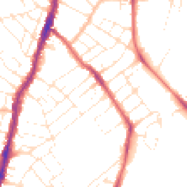 Daytime road noise heatmap for BS7 9HF