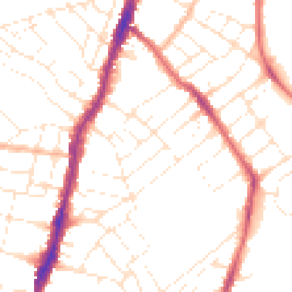 Daytime road noise heatmap for BS7 9HR