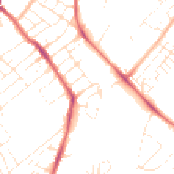 Daytime road noise heatmap for BS7 9LA
