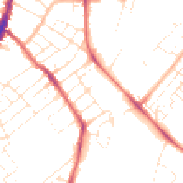 Daytime road noise heatmap for BS7 9LF
