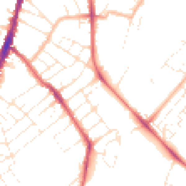 Daytime road noise heatmap for BS7 9LG