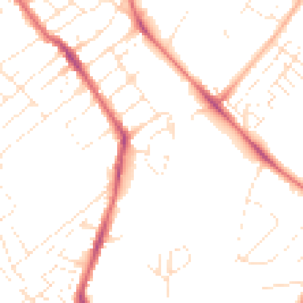 Daytime road noise heatmap for BS7 9LP