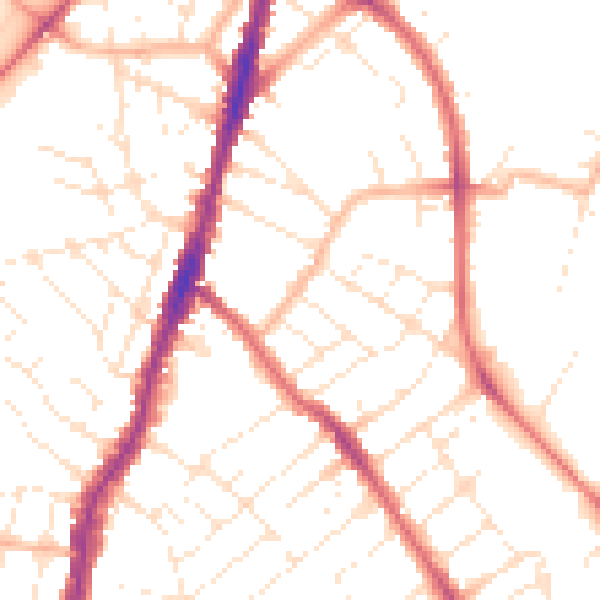 Daytime road noise heatmap for BS7 9PF