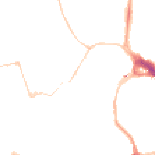 Night-time road noise heatmap for BS8 1AB