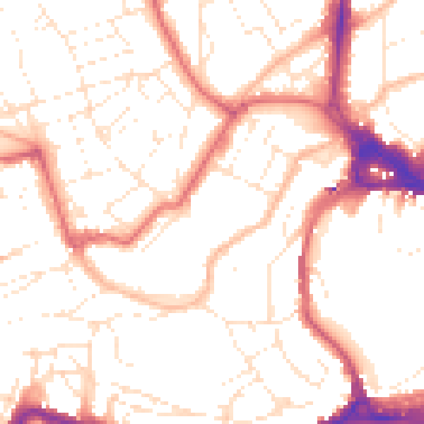Daytime road noise heatmap for BS8 1AD