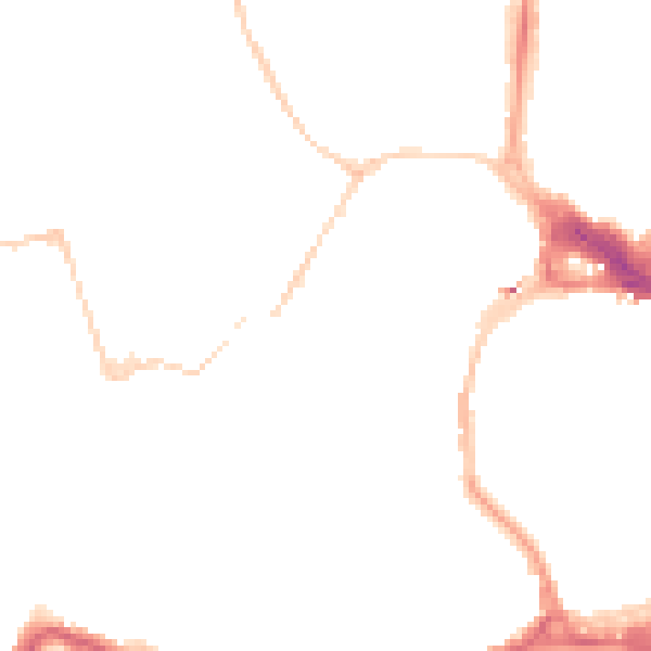 Night-time road noise heatmap for BS8 1AD