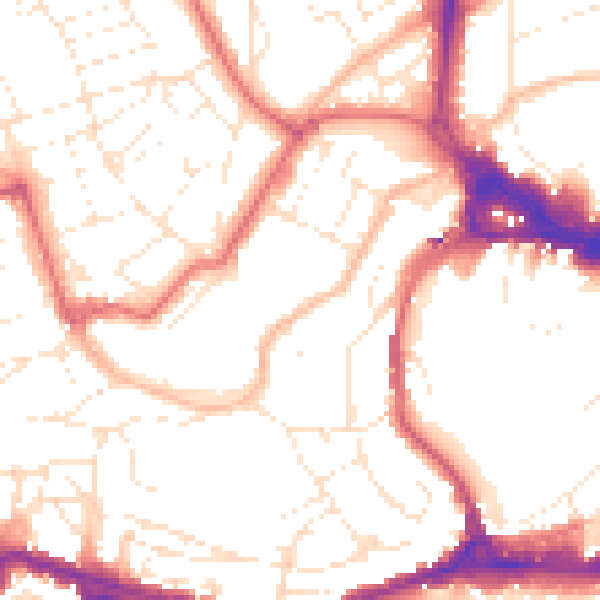 Daytime road noise heatmap for BS8 1AH