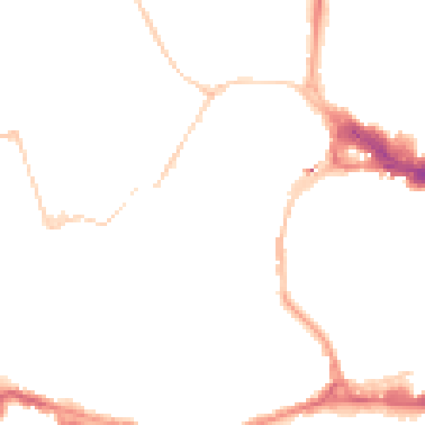 Night-time road noise heatmap for BS8 1AH