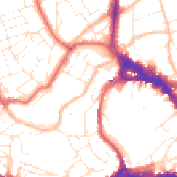 Daytime road noise heatmap for BS8 1AN