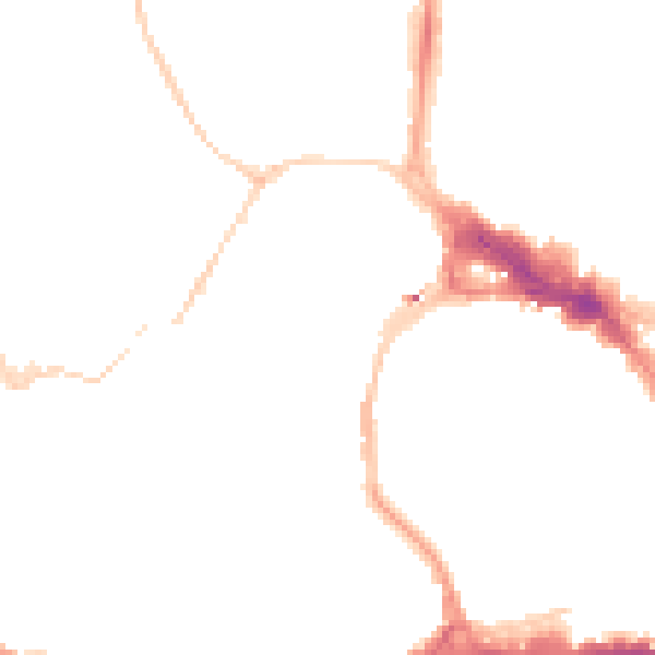 Night-time road noise heatmap for BS8 1AN