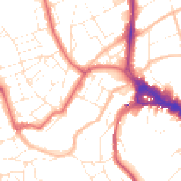 Daytime road noise heatmap for BS8 1BG