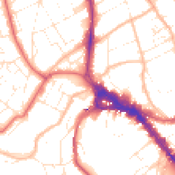 Daytime road noise heatmap for BS8 1BL