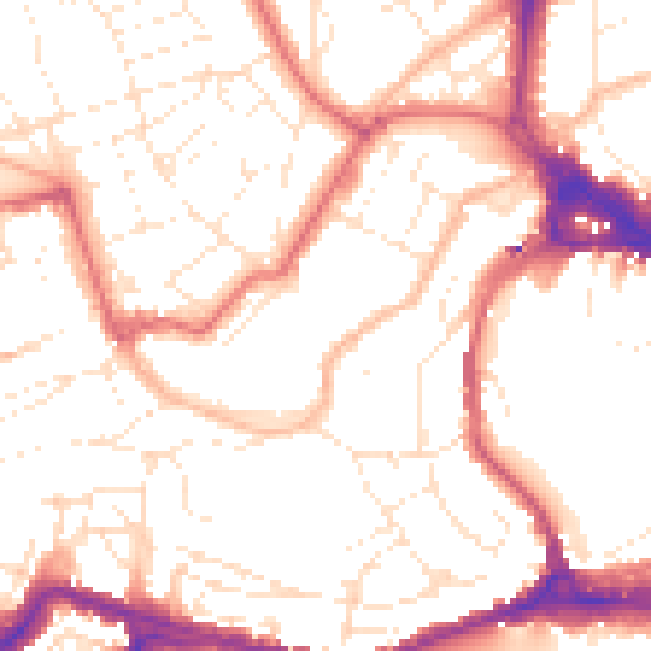 Daytime road noise heatmap for BS8 1EF