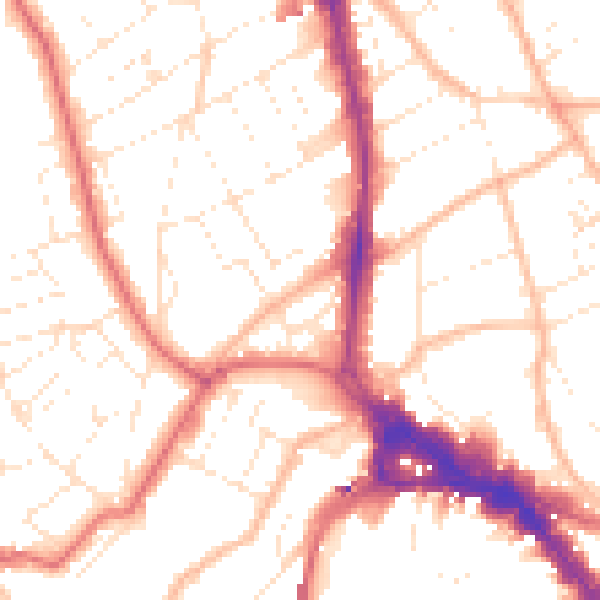 Daytime road noise heatmap for BS8 1LX