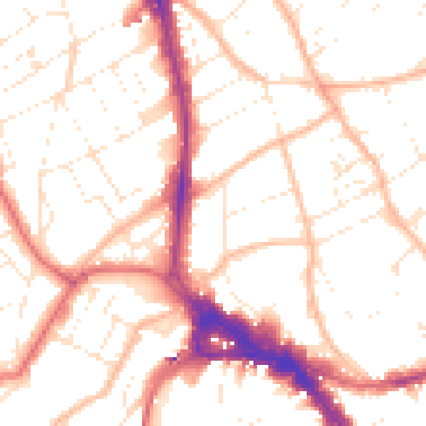 Daytime road noise heatmap for BS8 1SH