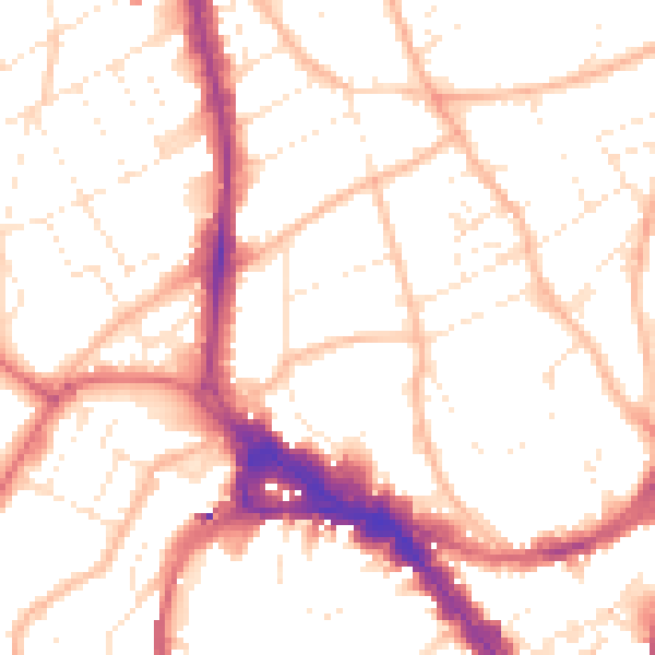 Daytime road noise heatmap for BS8 1SJ