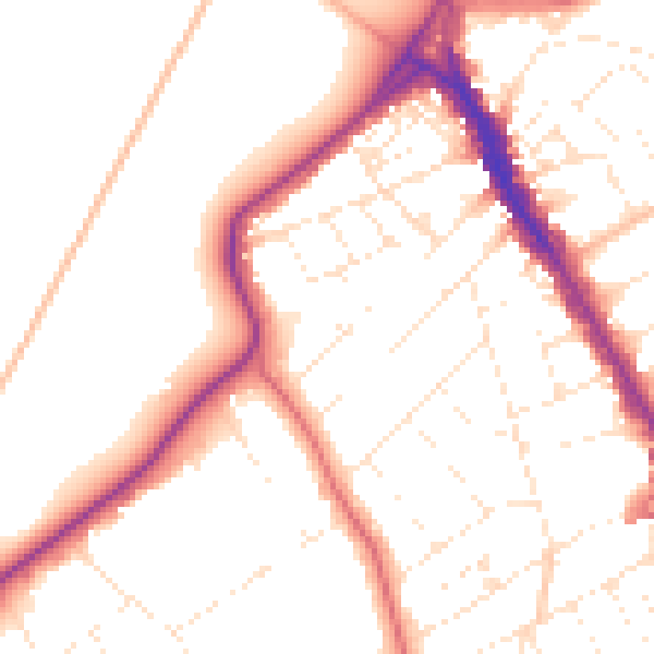Daytime road noise heatmap for BS8 2TG