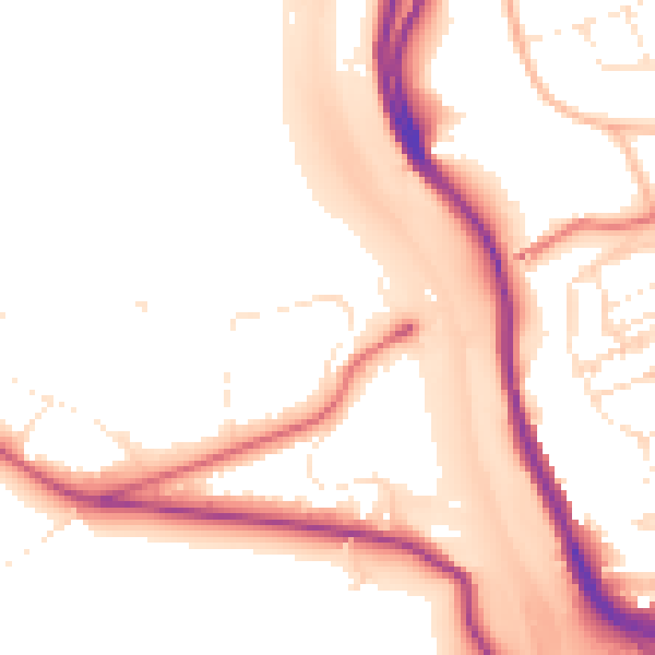 Daytime road noise heatmap for BS8 3PP
