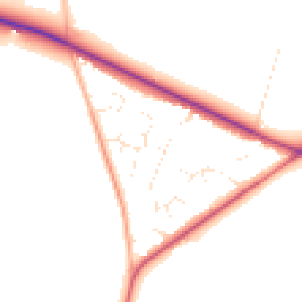 Daytime road noise heatmap for BS8 3UJ