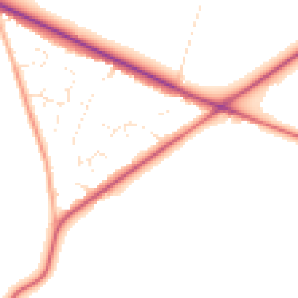 Daytime road noise heatmap for BS8 3UR