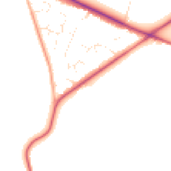 Daytime road noise heatmap for BS8 3US
