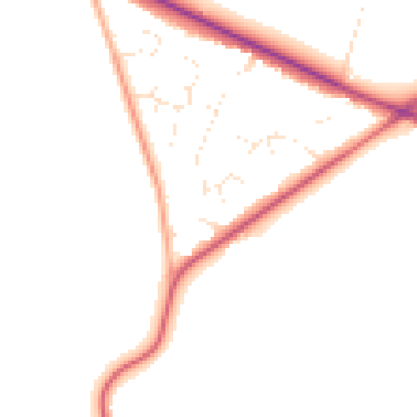 Daytime road noise heatmap for BS8 3UT